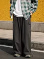 Mid Rise Plain Wide Leg Cargo Pants