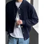 Collar Plain Ribbed Cardigan