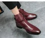 Wrap Around Buckled Faux Leather Chelsea Boots