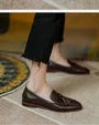 Tassel Faux Leather Loafers