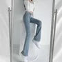 High Rise Washed Flared Jeans