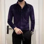 Long-Sleeve Glitter Velvet Shirt
