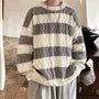 Crew Neck Striped Oversized Sweater