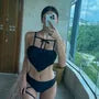 Plain Asymmetrical Bikini Set