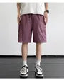 Drawstring Waist Plain Cargo Shorts