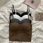 Sweetheart Neckline Plain Padded Crop Camisole Top
