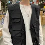 V-Neck Plain Zip Vest