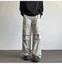 Mid Rise Plain Wide Leg Cargo Pants