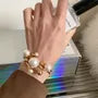 Faux Pearl Layered Open Bangle