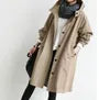 Hooded Button-Up Long Trench Coat