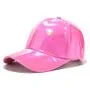 Holographic Faux Leather Baseball Cap