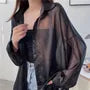 Long-Sleeve Shirt / Crop Camisole Top