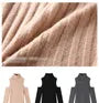 Long-Sleeve Cold Shoulder Turtleneck Plain Ribbed Mini Sheath Sweater Dress