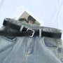Contrast Stitching Faux Leather Belt