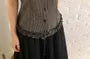 Short-Sleeve Collared Plaid Ruffle Trim Button Up Shirt