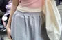 Short Sleeve Mock Two Piece Color-Block Slim-Fit Crop Top