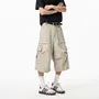 Low Rise Plain Capri Wide Leg Cargo Pants