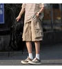 Drawstring Waist Plain Cargo Shorts