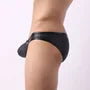 Plain Faux Leather Briefs