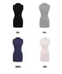 Sleeveless Mock Neck Plain Mini Bodycon Dress