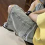 Mid Rise Pocket Detail Denim Shorts