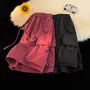 Drawstring Waist Plain Cargo Shorts