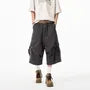 Low Rise Plain Capri Wide Leg Cargo Pants
