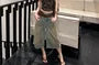 Scoop Neck Camo Print Studded Slim Fit Tank Top / Low Rise Vintage Washed Jorts