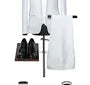 Set: Lapel Collar Plain Single Breasted Blazer + Button Vest + Mid Rise Dress Pants