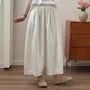 Elastic Waist Lace Panel Cropped Baggy Pants