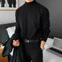 Long-Sleeve Mock Neck Plain T-Shirt