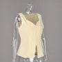 Sleeveless Sweetheart Neck Button-Up Lace Trim Top