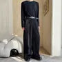 High Waist Twill Wide Leg Dress Pants