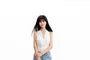 Sleeveless V-Neck Plain Crop Top