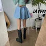 Low Waist Wide Leg Paperbag Denim Shorts