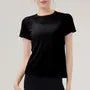 Short-Sleeve Crew Neck Plain Open Back Sports T-Shirt