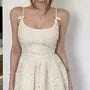 Spaghetti Strap Scoop Neck Lace Mini A-Line Dress
