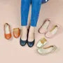 Foldable Plain Faux Leather Flats