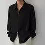 Long-Sleeve Zip-Up Plain Shirt