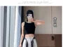 Set: High Waist Plain Wide Leg Pants + Scarf