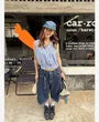 Low Waist Striped Jorts