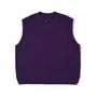 V-Neck Plain Waffle Oversized Sweater Vest