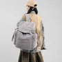 Plain Buckled Drawstring Nylon Backpack