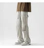 Drawstring Waist Plain Loose Fit Cargo Pants