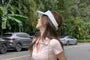 Short-Sleeve V-Neck Plain Polo Shirt / High Waist Pleated Mini A-Line Skirt