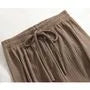 High Waist Plain Drawstring Wide Leg Pants (Various Designs)