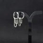 Interlocking Oval Alloy Drop Earring / Clip On Earring