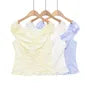 Cap Sleeve V-Neck Plain Ruffled-Trim Slim-Fit Blouse