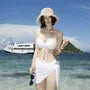 Set: Halter Plain Ruffle Bikini Top + Tie Side Bottom + Cover Up Skirt