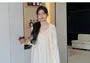 Maternity Plain Crop Cardigan / Spaghetti Strap Maxi A-Line Dress